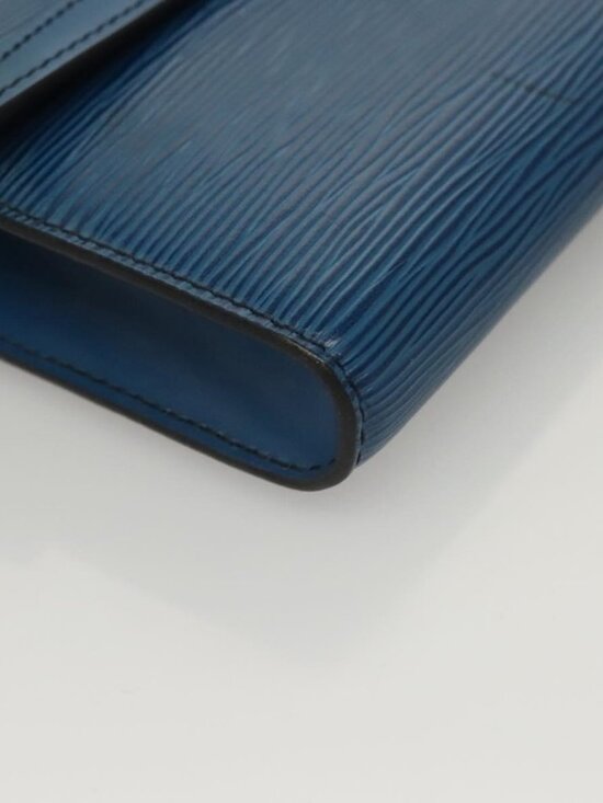 Authentic LOUIS VUITTON Epi Pochette Arche Shoulder Bag Blue M52575 LV - Picture 15 of 16